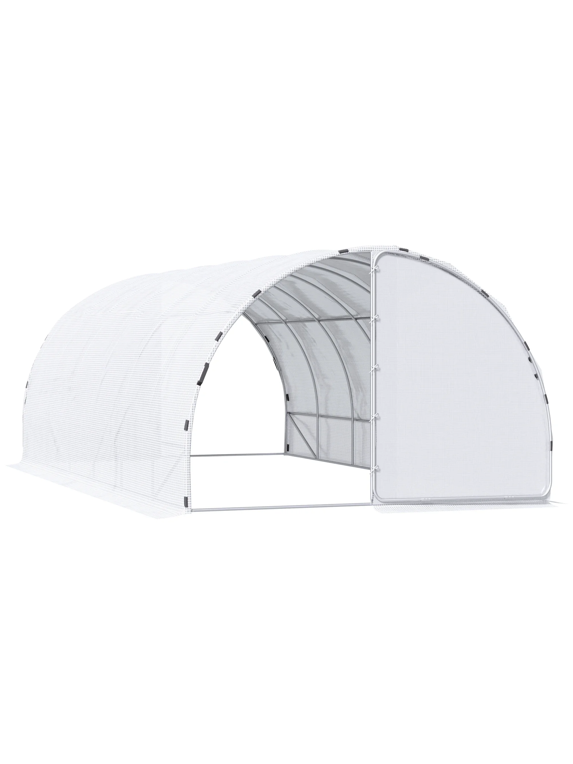 Walk-In Tunnel Greenhouse, Extra-Large Garden Hot House Kit with 2 Hinged Doors, Reinforced Steel Frame