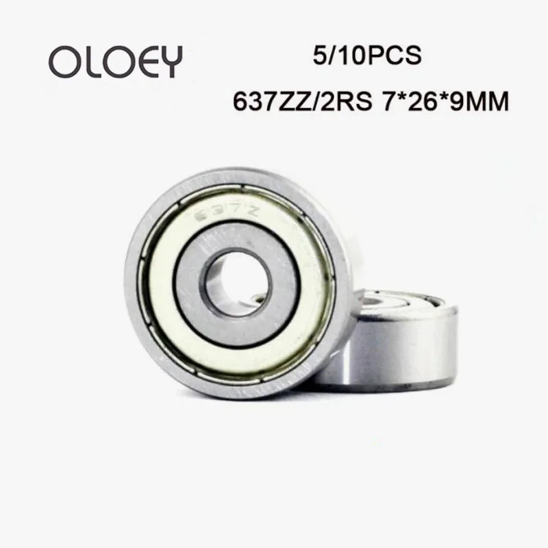 

637ZZ Bearing 7*26*9mm Deep Groove Ball Bearings Bearing steel 3D Printers Parts 637ZZ Deep Groove Pulley Wheel High Precision