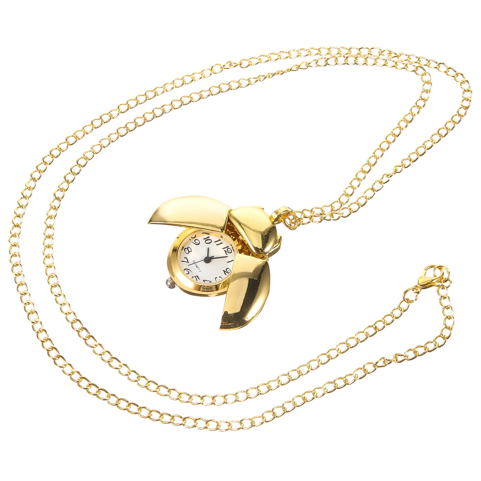 Beetle Pocket Watch Pendant Necklace Hanging Chain Retro Cute Alloy Miss Necklaces
