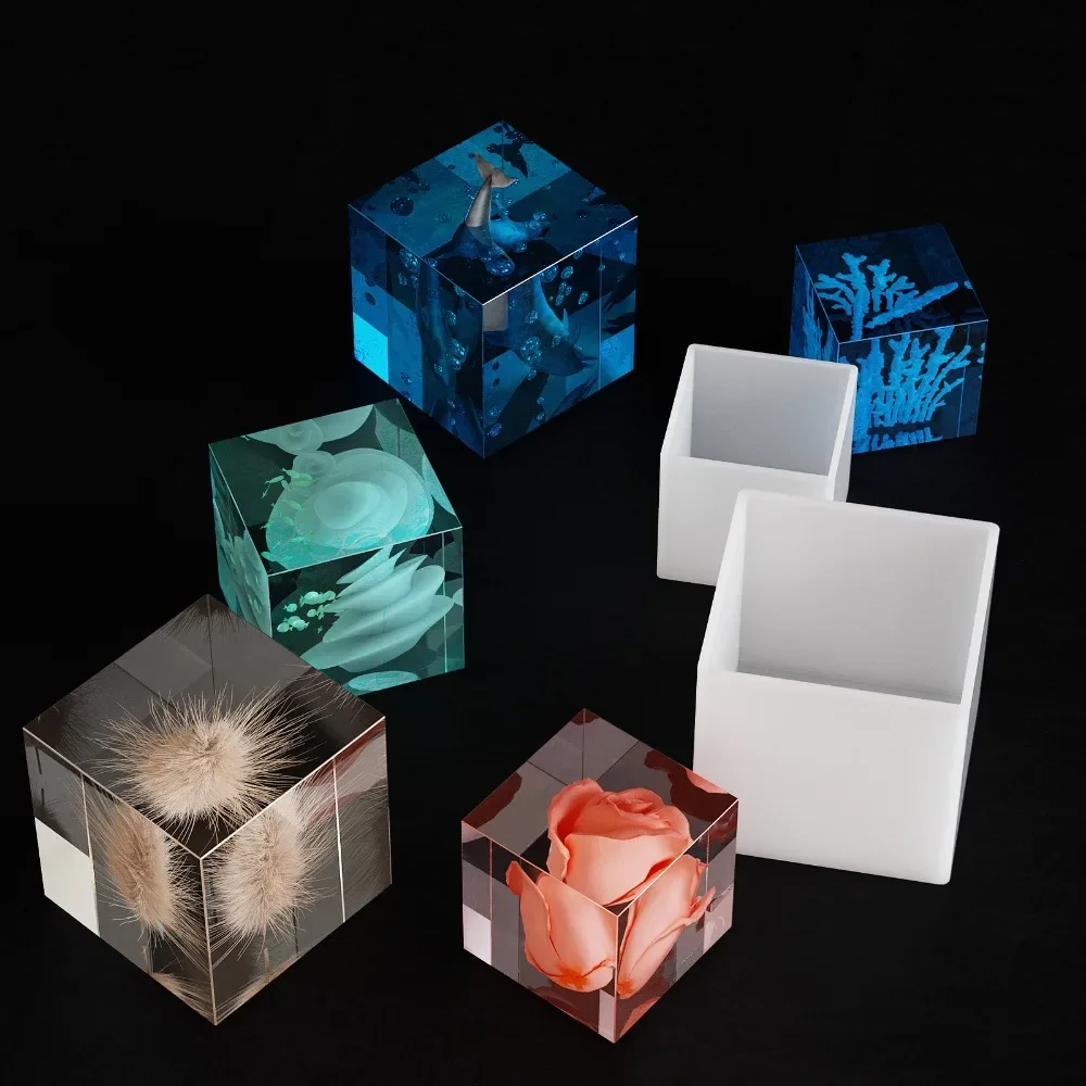 1pc Silicone Cube Molds Large Deep Square Epoxy Resin Mold Transparent Silicone Molds for Resin Casting DIY Jewelry Making - view 2
