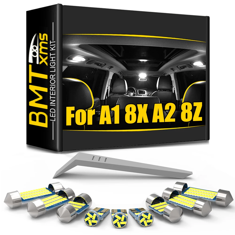 BMTxms Canbus LED Interior Light Kit For Audi A1 8X 2011 2012 2013 2014 2015 2016 2017 2018 A2 8Z 2000-2005 Dome Trunk Lamp Bulb