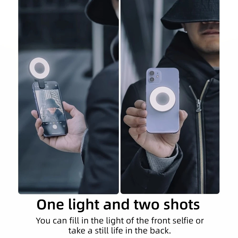 Magnetic Mini LED Fill Light Portable Vlog Bright Lamp for Mobile Phone Computers Selfie Live Streaming Photography Accessories