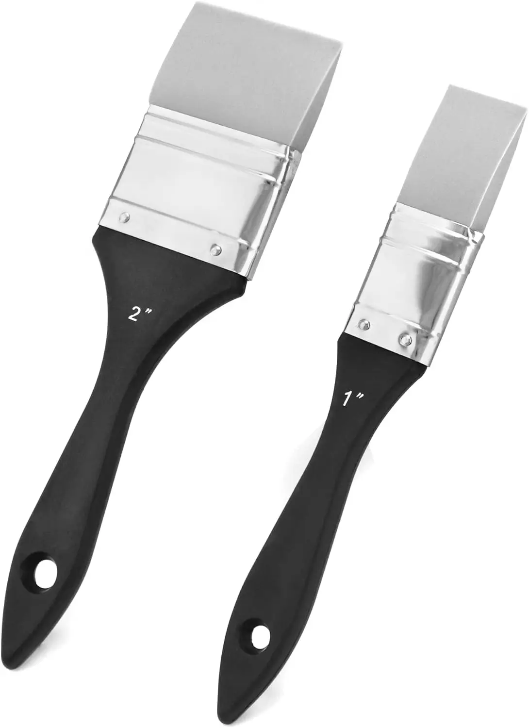 

Silicone Paint Brush Set, 2 Pcs (1 inch, 2 inch) - Flexible Flat Shaper for Acrylic & Water-Based Paints