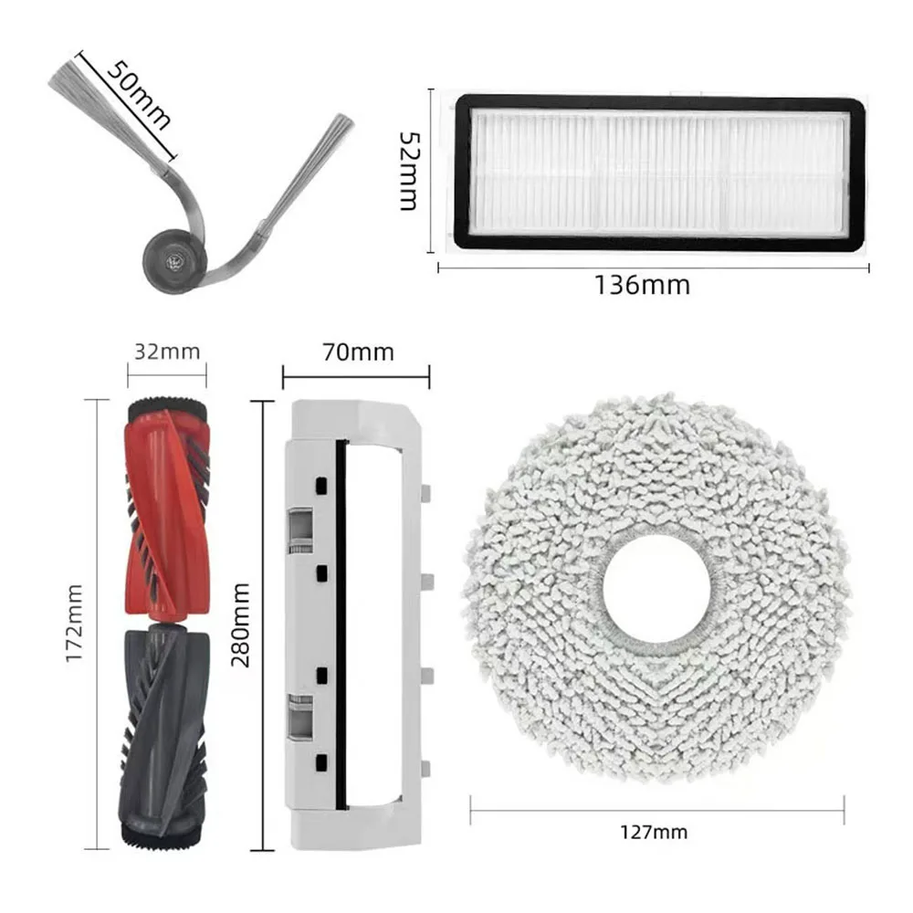 ل Roborock Qrevo Curv الجانب الرئيسي فرش ممسحة القماش كيس لجميع الغبار فلتر Hepa ل Roborock P20 برو مكنسة كهربائية الملحقات