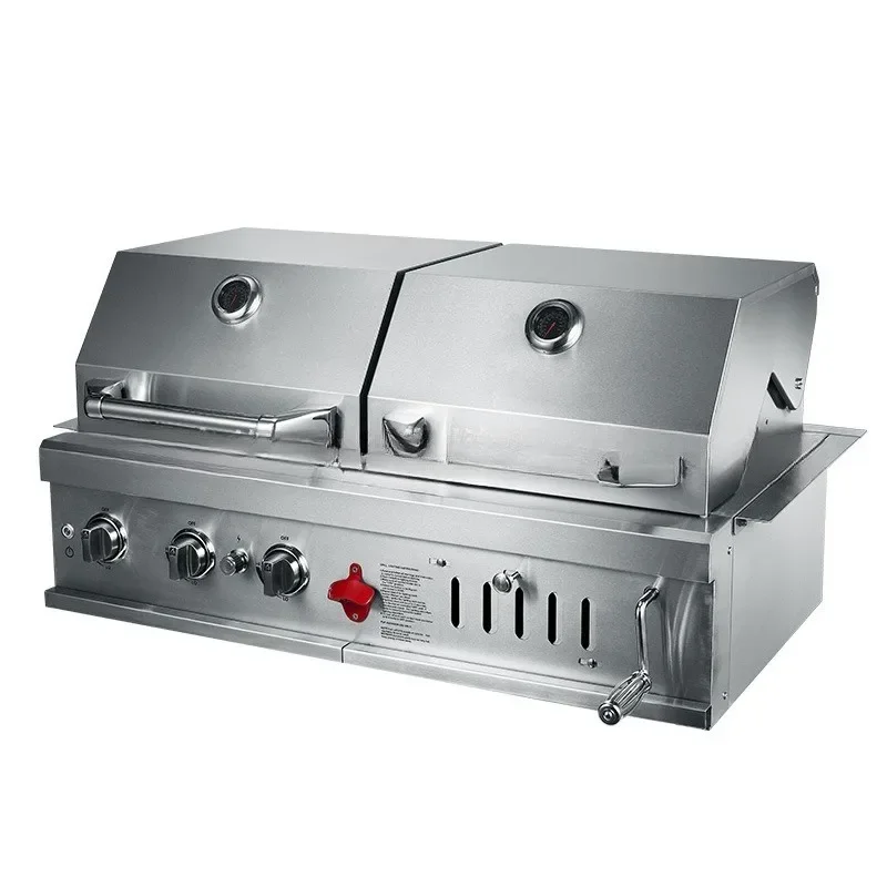 

Embedded outdoor stainless steel high-end carbon and gas dual-purpose barbecue oven, courtyard villa clubhouse oven