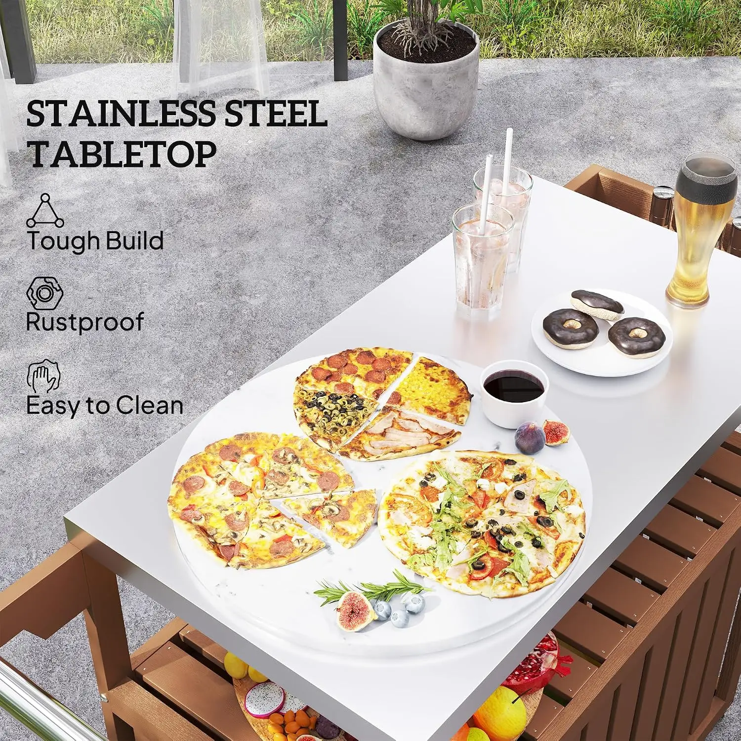 Wózek barowy na zewnątrz z sza – Food Storage On Wheels recenzja i cena