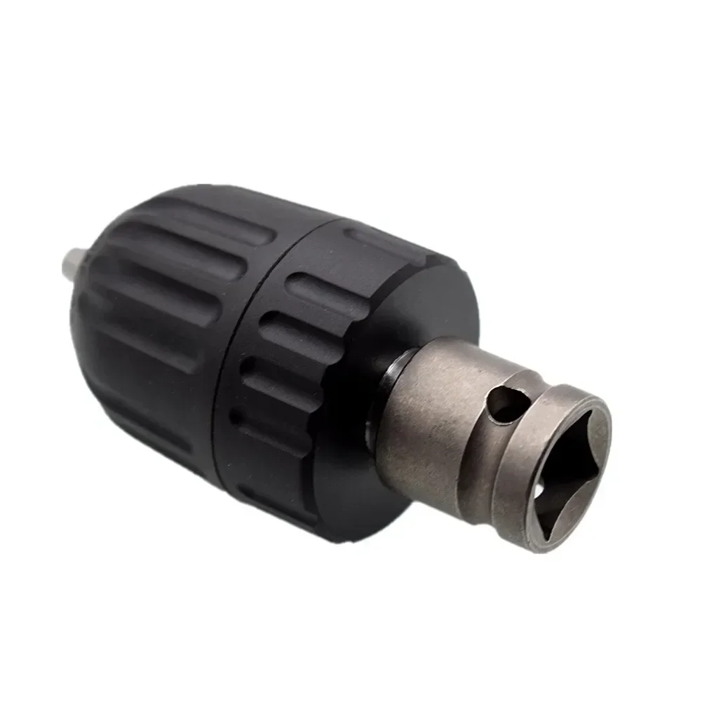 Convertitore per mandrino autoserrante da 0,8-10 mm Adattatore per punta da trapano con filettatura 3/8-24UNF Adattatore per presa quadrata da 1/2