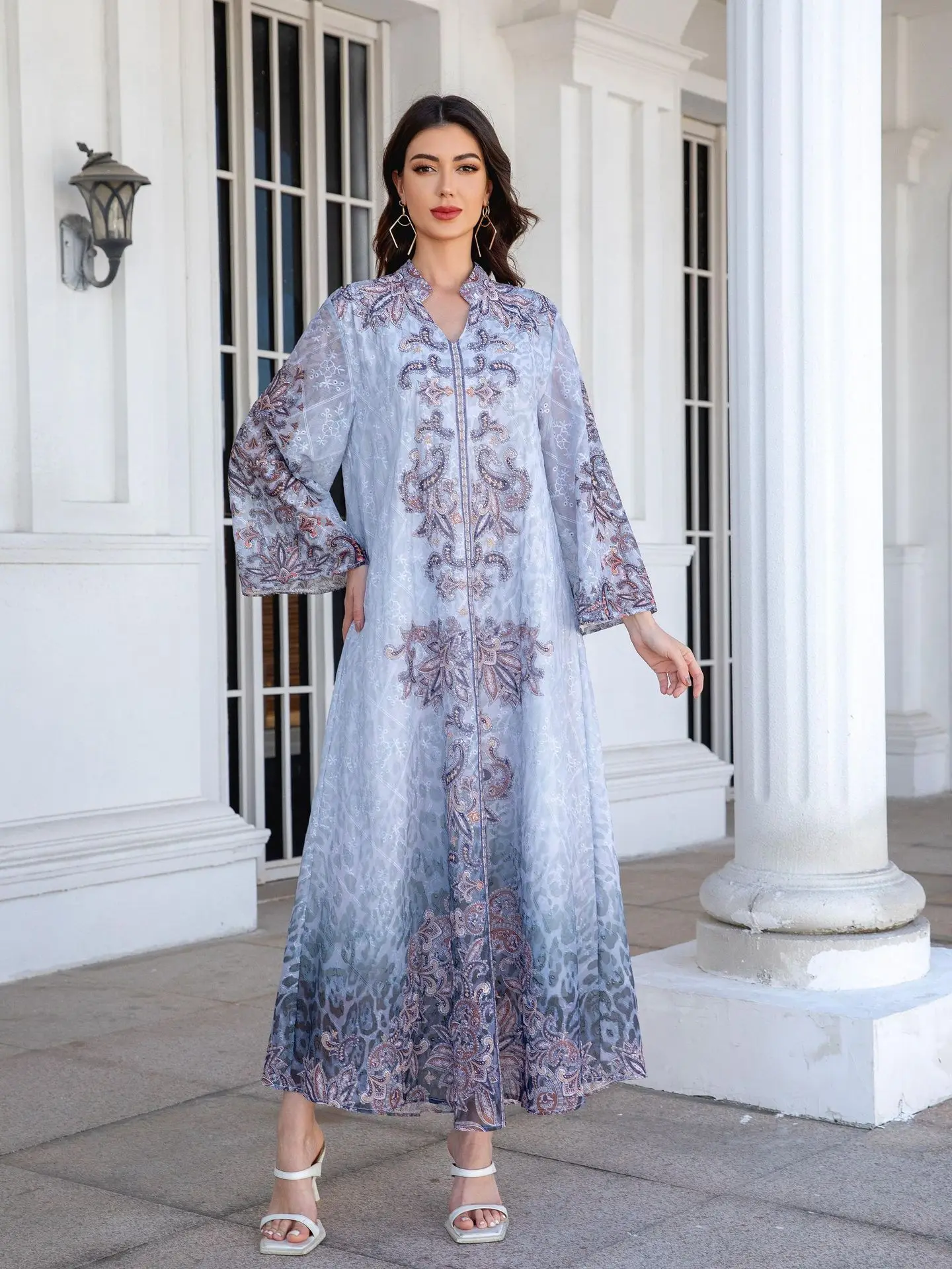 

Ид женское платье с ромбовидным принтом Абая мусульманский Рамадан Джалабия вечерние платья Дубай длинный халат Марокко кафтан Vestidos Largos 2025