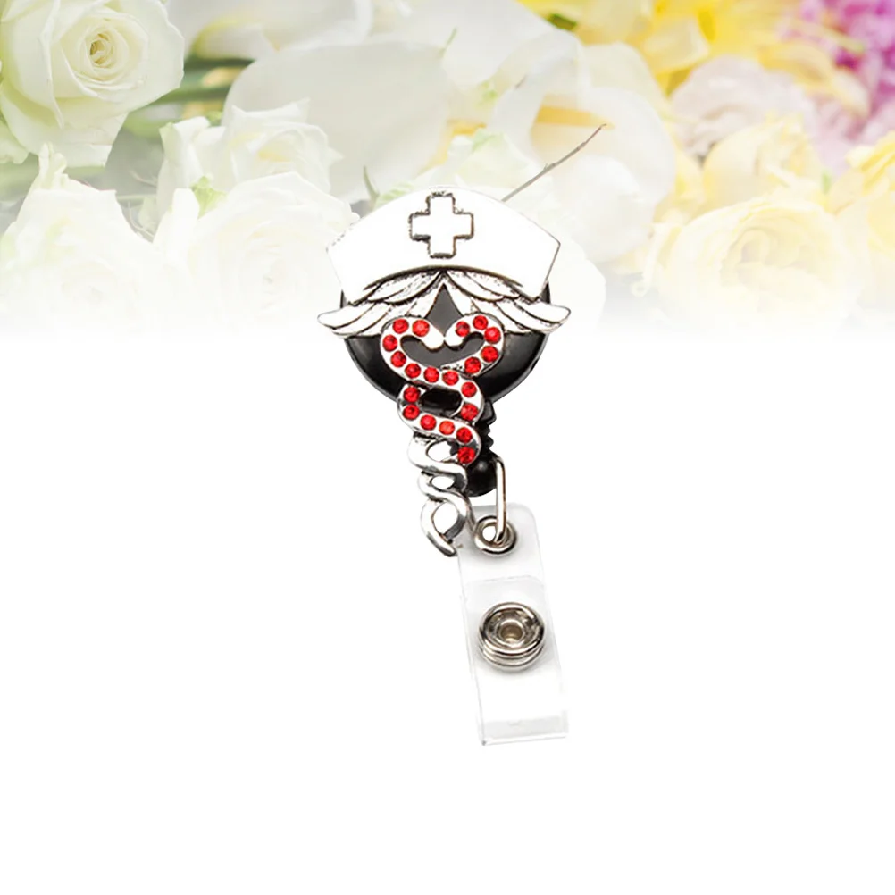 

Red Id Badge Reel Clip Retractable Telescopic Buckle Easy Pull Badge Holder for Office Trade Shows Meetings Clip