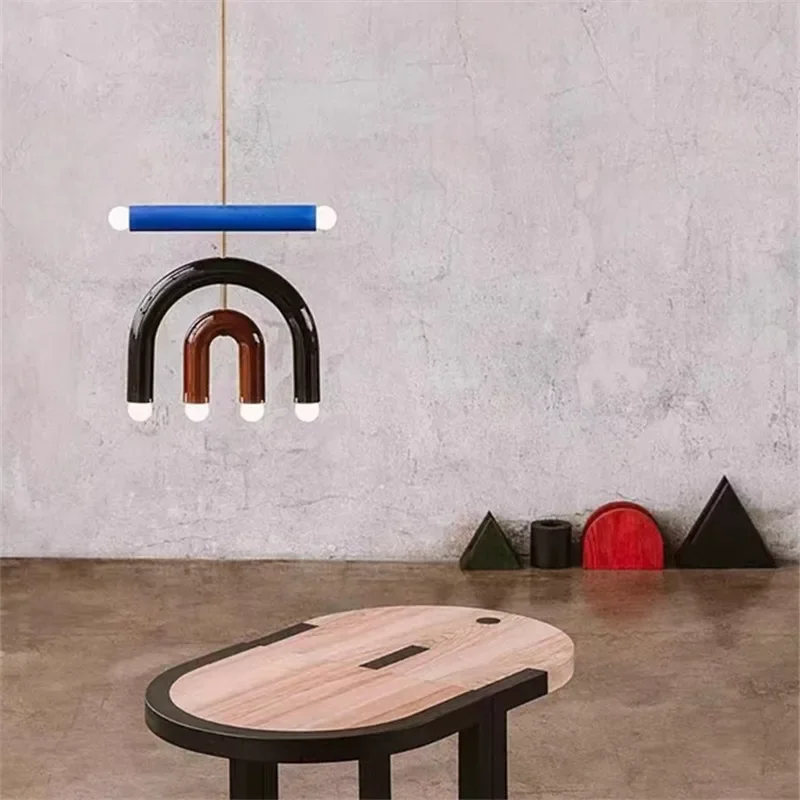 Italy Rainbow Chandelier E14 Adjustable Colourful Arch Light Creative Dining Room Living Room Bedroom Kitchen Coffee Table Lamp