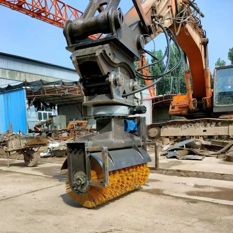 Direct Manufacturer Sells Industrial Grade Auxiliary Diesel Engine Driven Snow Broom Package For Winter Roadways