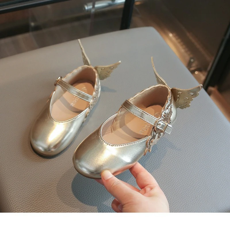 Baby Girls Plat Mary Jane Shoes Heel Butterfly Hook Loop Kids Flat Shoe 2026 Autumn Children Infant Shallow Mouth Shoe 23-34