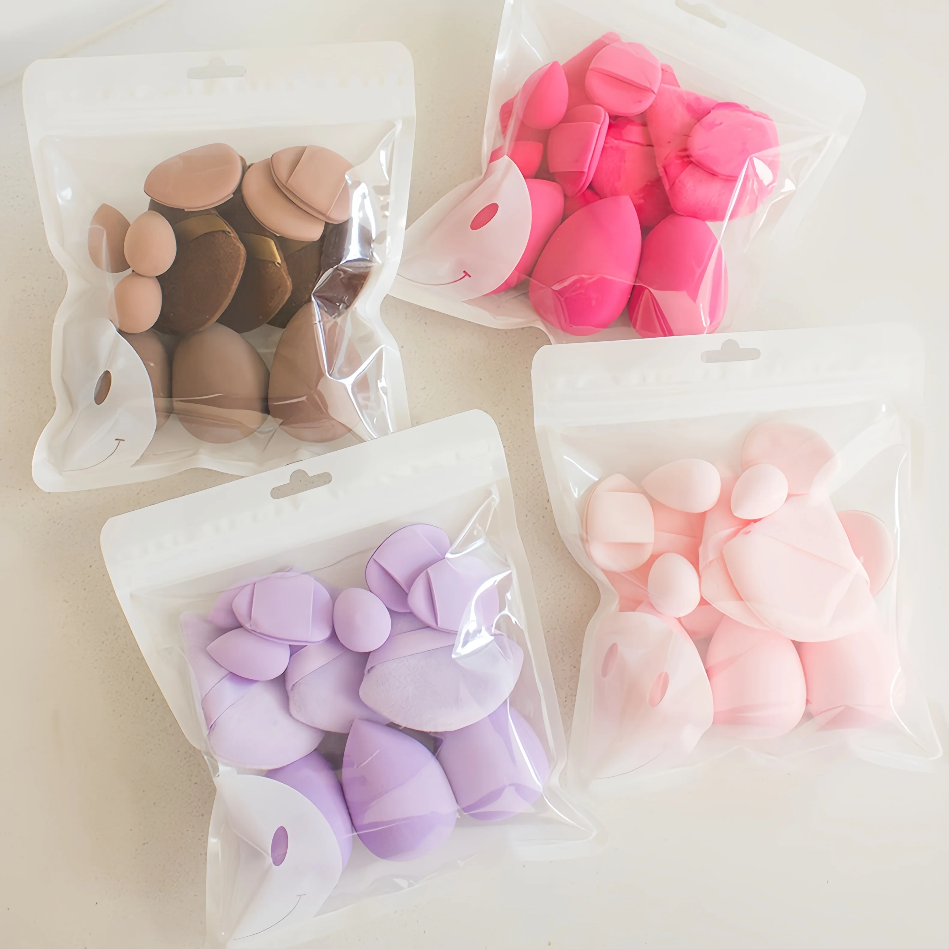 مجموعة إسفنجة مكياج مكونة من 12 قطعة - خلاطات بودرة أساس فاخرة، إسفنجة بيض تجميل مع نفث مستحضرات تجميل خالية من اللاتكس النباتي