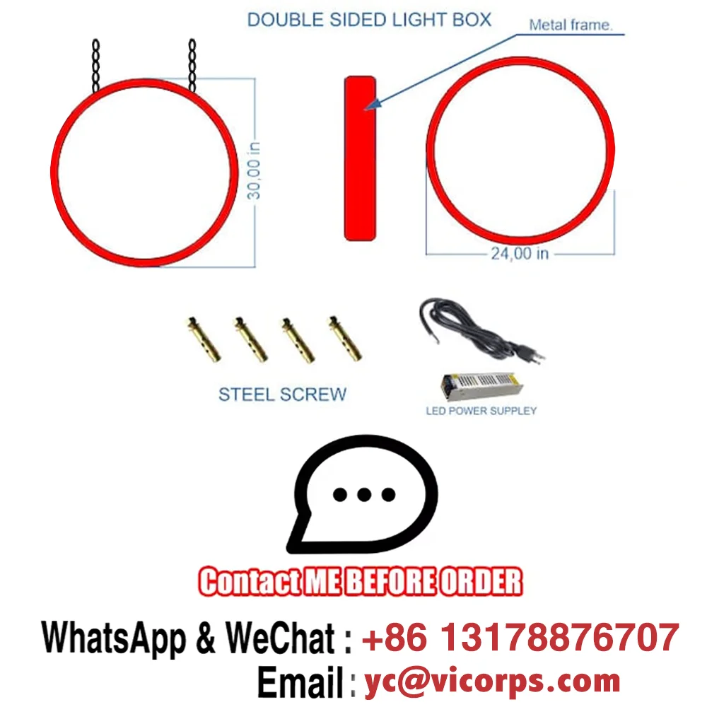 Custom LED Light Box Outdoor Business Sign Round Waterproof Acrylic Double Sided Backlit Advertising Ceiling Mounted Sign