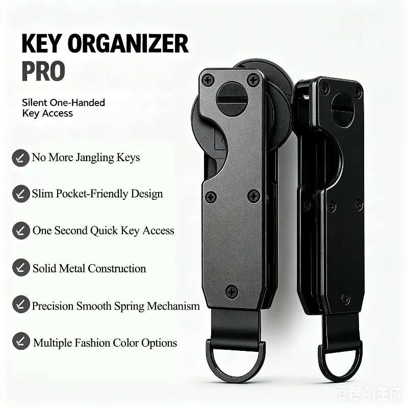 Aluminum Metal Key Holder Slim Pocket Quick Release Key Organizer Portable Car Key Holders