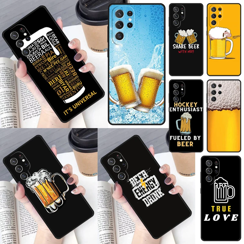 Men Drink Beer Phone Case for Samsung Galaxy S26 Ultra S25 S24 S23 S22 S21 S20 Note10 Plus FE Cover Luxury
