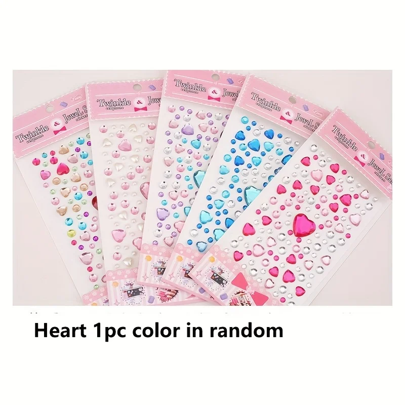 1sheet color random acrylic diamond sticker, plastic diamond sticker, can be used for nail decoration, writing decoration
