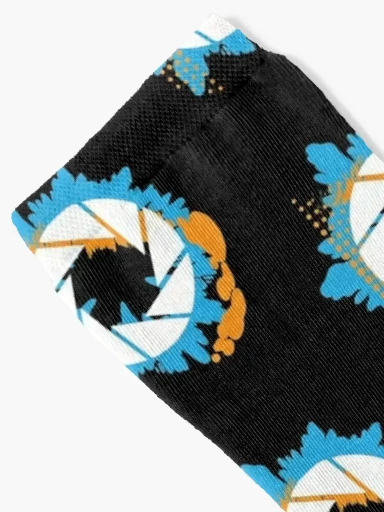 PortalAbstract Aperture Socks with print bright garter Stockings man Luxury Woman Socks Men's