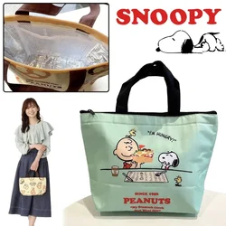 Snoopy borsa termica per il pranzo borsa per cartoni animati con isolamento impermeabile borsa per studenti carina borsa per Picnic pieghevole creativa per alimenti Bento