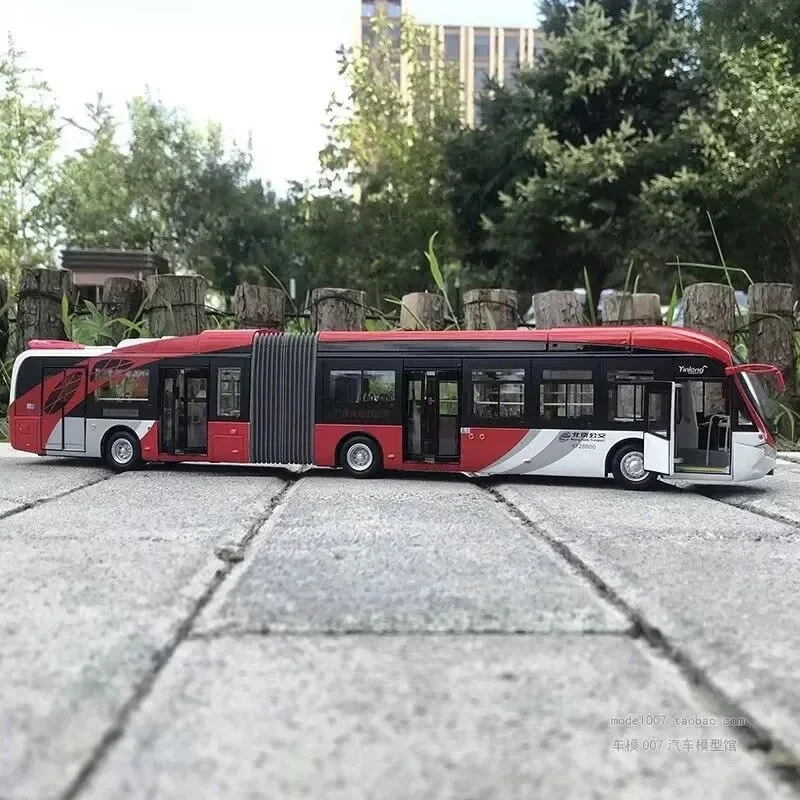 

Large Electric Tourist Traffic Bus Alloy Passenger Car Diecast Sound Light Model Metal Double Section City Bus Model Toys