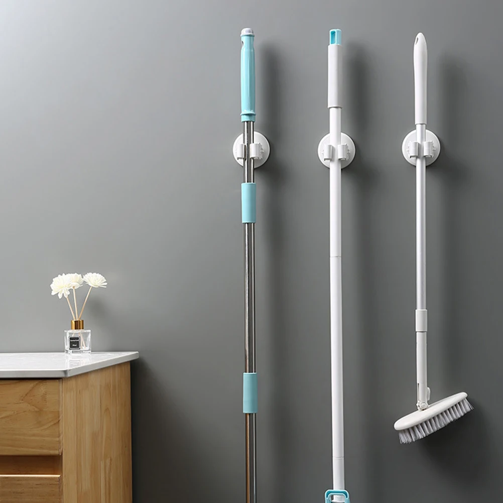 

3Pcs Broom Holder Mop Broom Clamps Suction Cup Quick Install Wall Organizer for Home Garage Tool Storage Mop Clamp