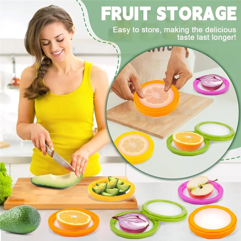 

ABUI-4Pcs Silicone Fruit Storage Containers, Reusable Fresh Food Savers Fruit And Vegetable Storage Box