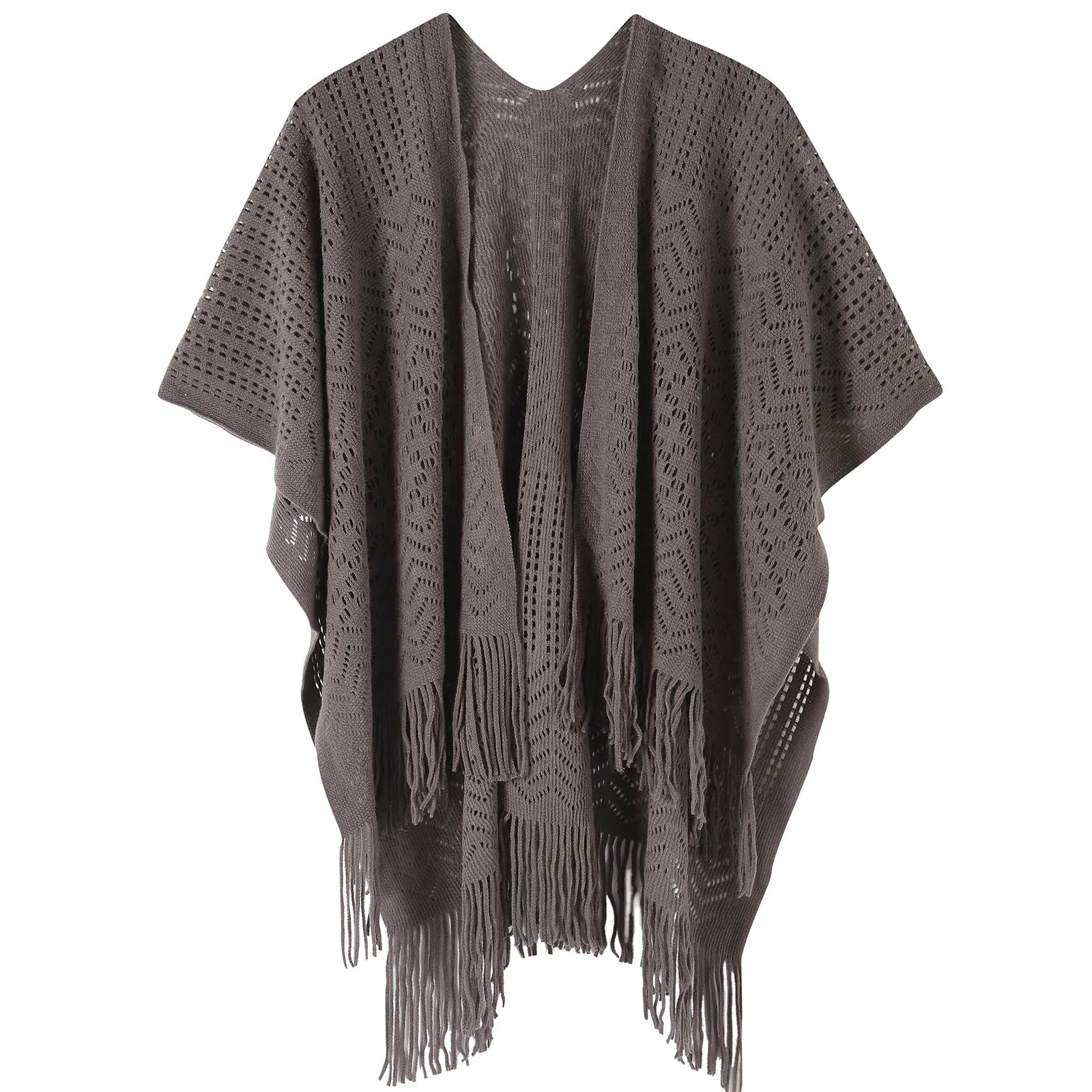 New Women Shawl Hollow Scarf Tassel Poncho Thin Cardigan Beach Sunscreen Cover Up Smock Soft Plus Size Pashmina Capes