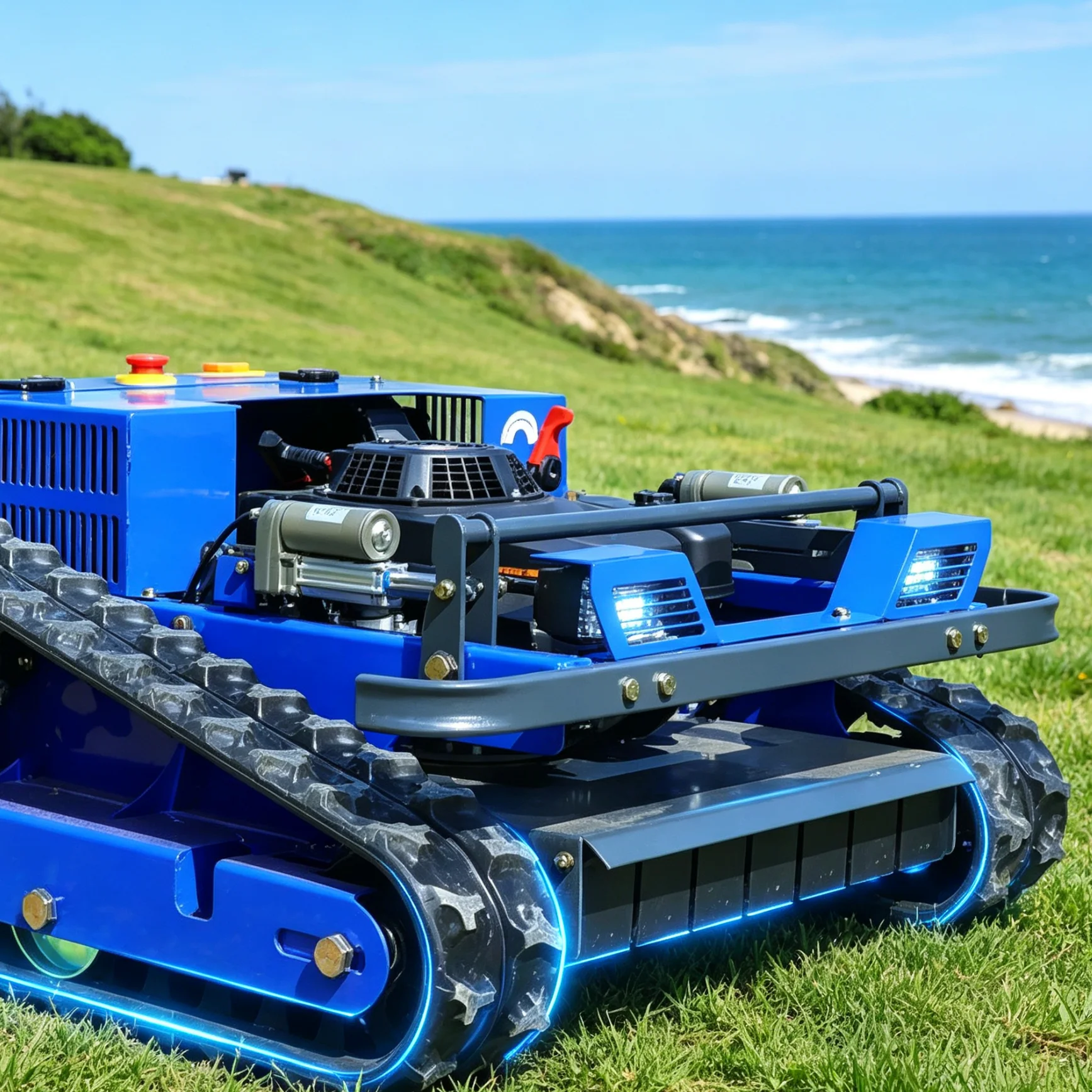 Customized Remote Control Lawn Mower, multi-terrain mower for large private manor uneven lawn comprehensive care