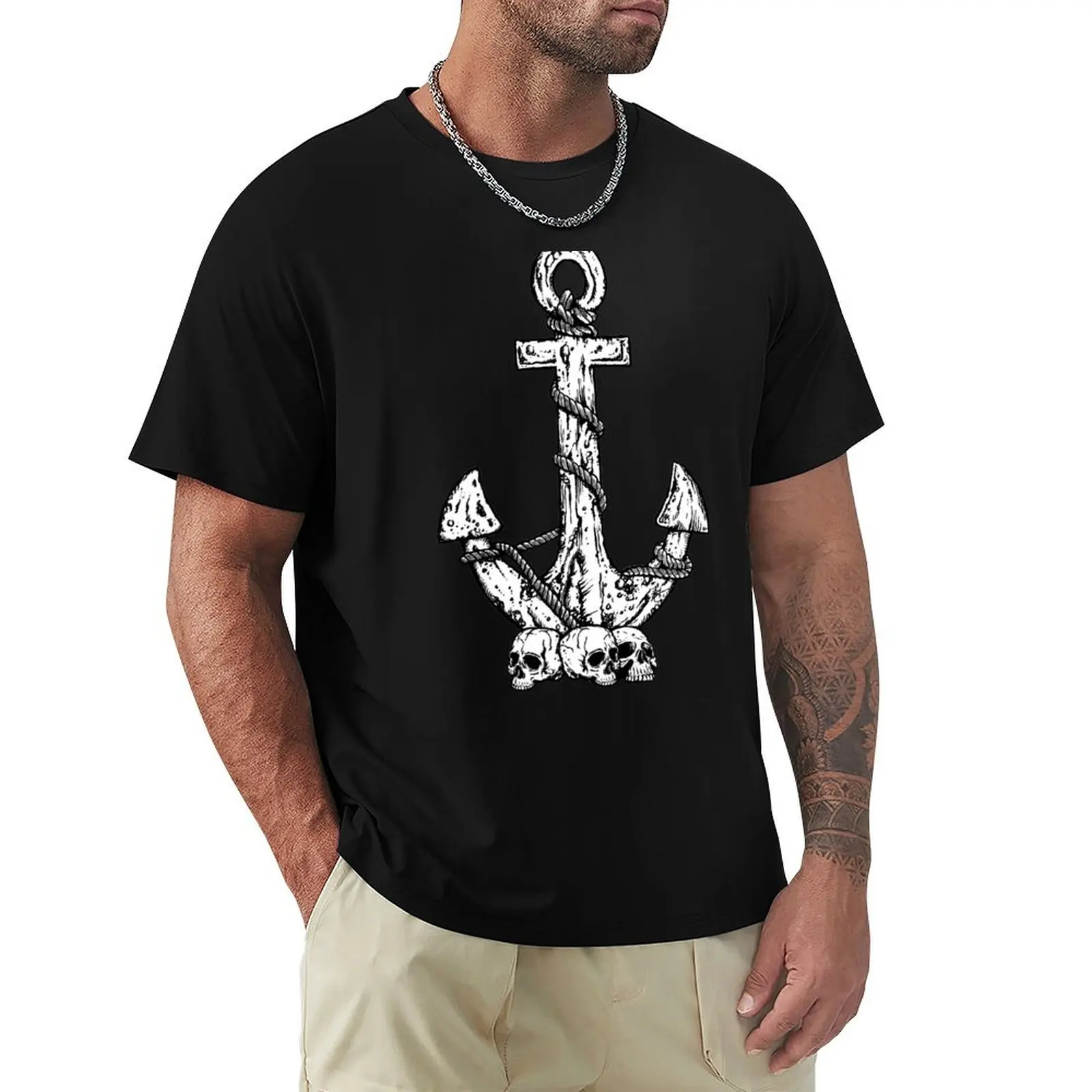 

Anchor and Skulls T-Shirt funny meme t-shirts valentines clothes anime tshirt t shirts for men