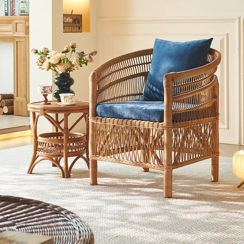 LMMM living room home bed and breakfast balcony designer rattan sofa chair side combination