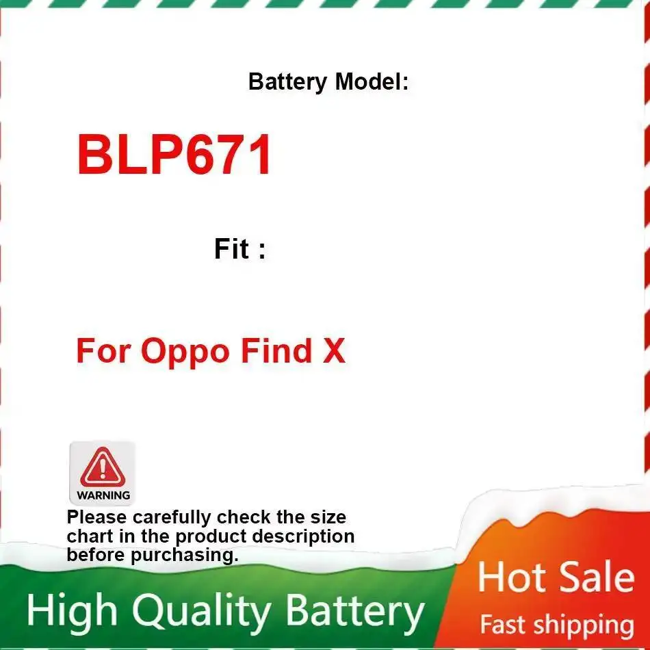 

Аккумулятор мобильного телефона, прочная совместимость 3730 мАч BLP671 для Oppo Find X