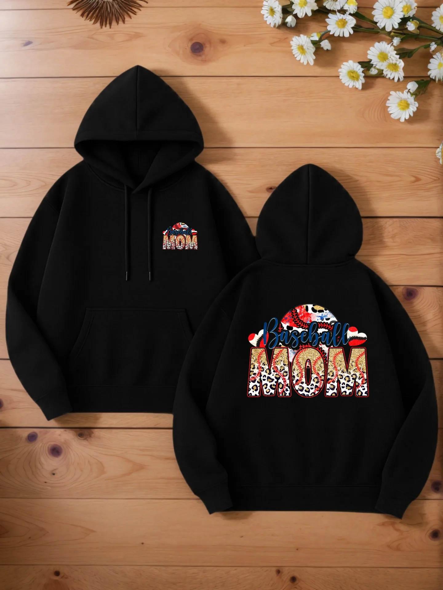 

Толстовка с рисунком для мужчин, мама - тематический буквенный принт, повседневный стиль, на флисовой подкладке, для мужчин, для повседневной носки