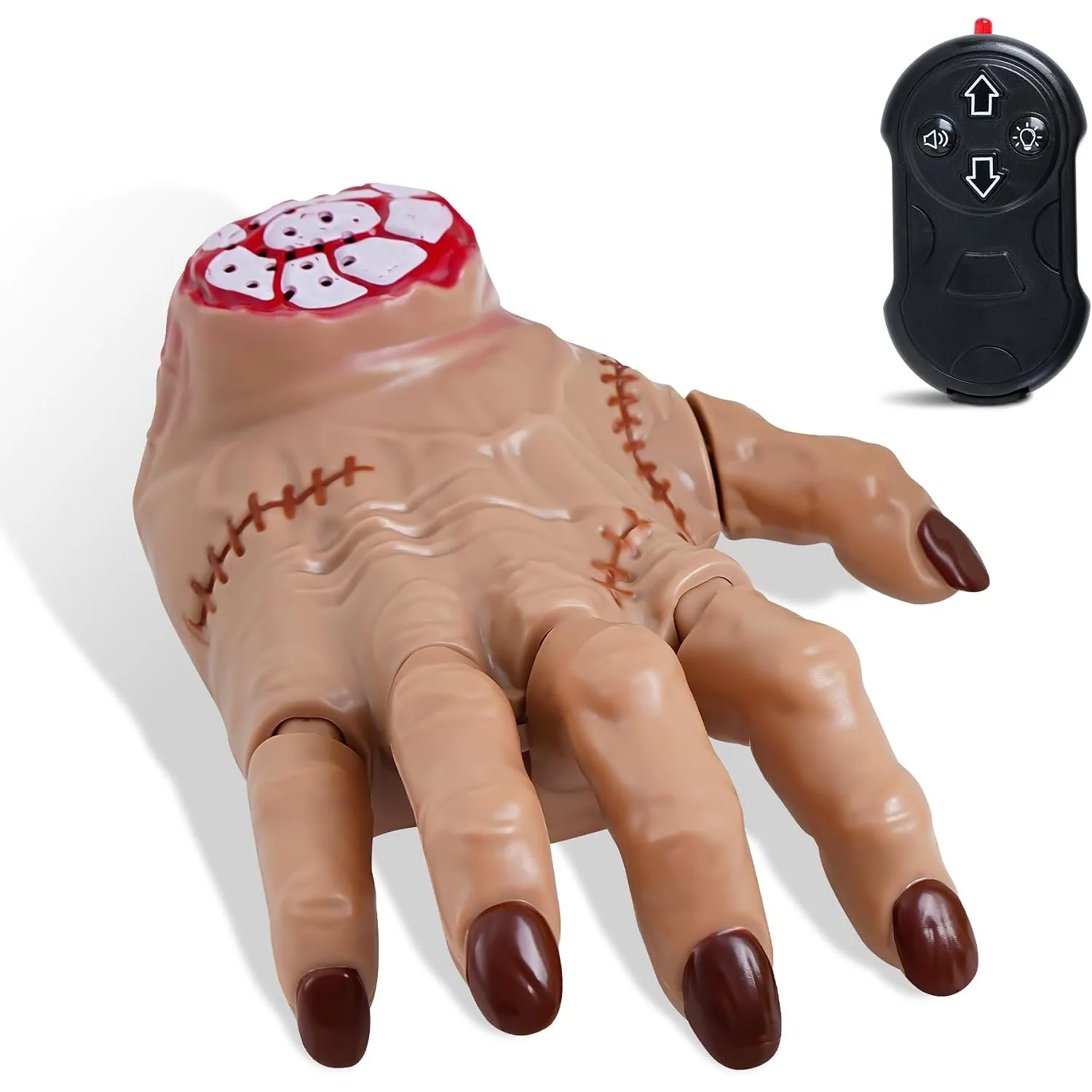 Thing Hand Toy RC Crawling Hand with Lights Music & Moving Fingers Life Size Remote Control Halloween Animatronic Decorations