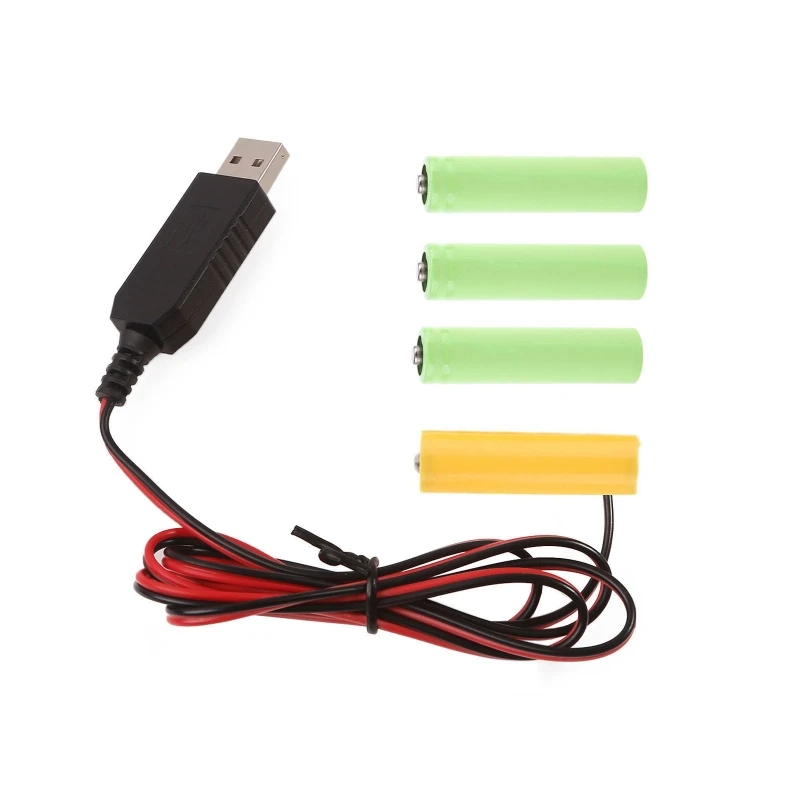 AA-batterij-eliminatorkabel USB-ingang 5V2A AA dummy-batterij-uitgang 1,5 V/3 V/4,5 V/6 V voedingsadaptersnoer