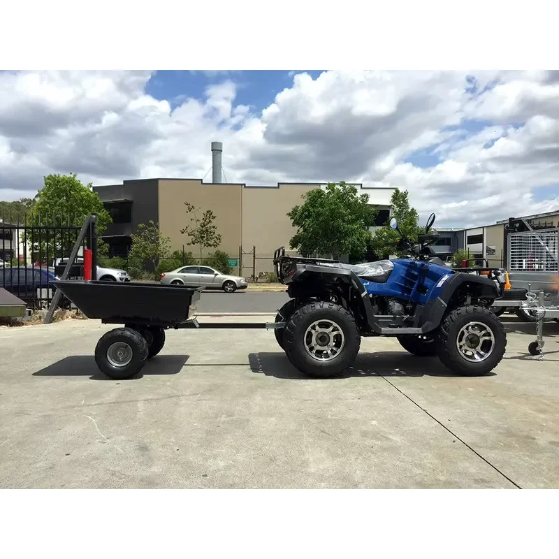 for ATV Trailer Garden Farm Utility Cart With Removable Steel Side Panels Heavy Duty Hauling Tool Transport for Homeowners