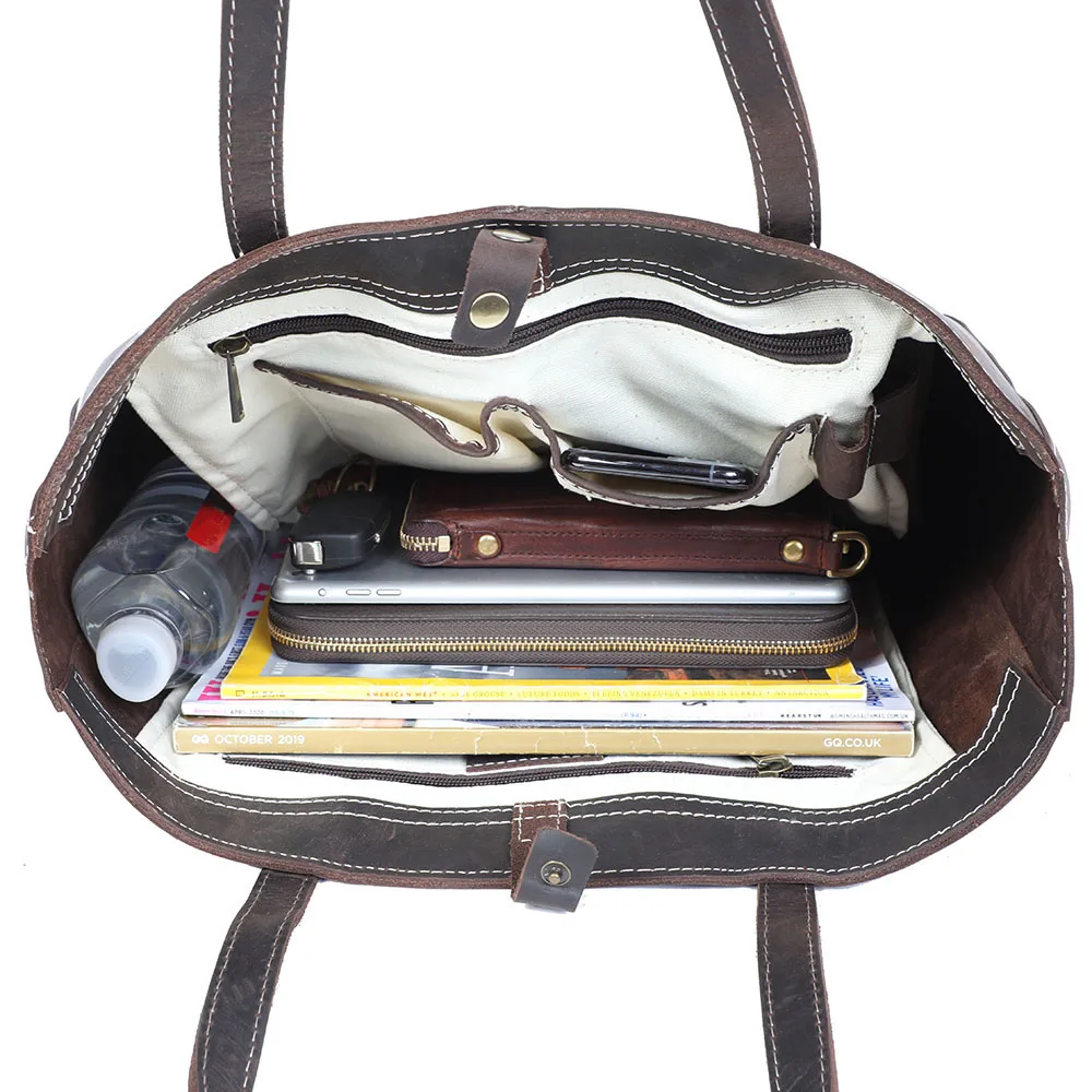 S.WORKER Vintage Echtleder Herren-Aktentasche 16" Laptop-Tasche Crazy Horse Leder Schultertasche Rindsleder Geschenkidee für Männer – Detail 16