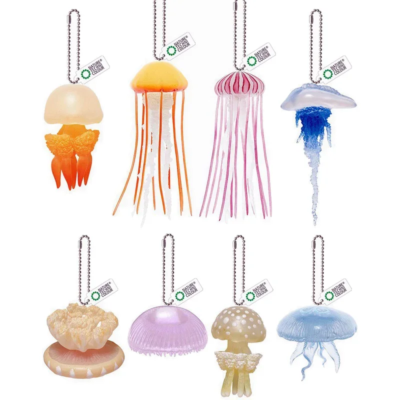 Jellyfish Gashapon Figure Keychain Kitan Club Japan Kawaii Aquarium Deep Sea Jelly Fish Capsule Toy Cute Anime Figurine Gift