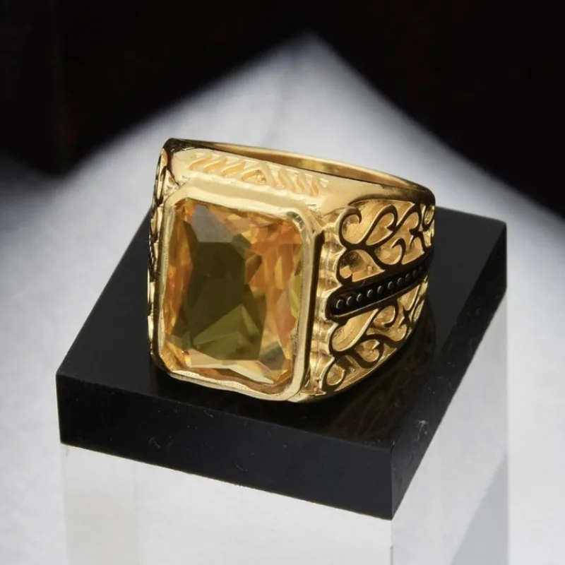 Hot Sale New Vintage Atmospheric Gemstone Ring Men's Holiday Engagement Jewelry