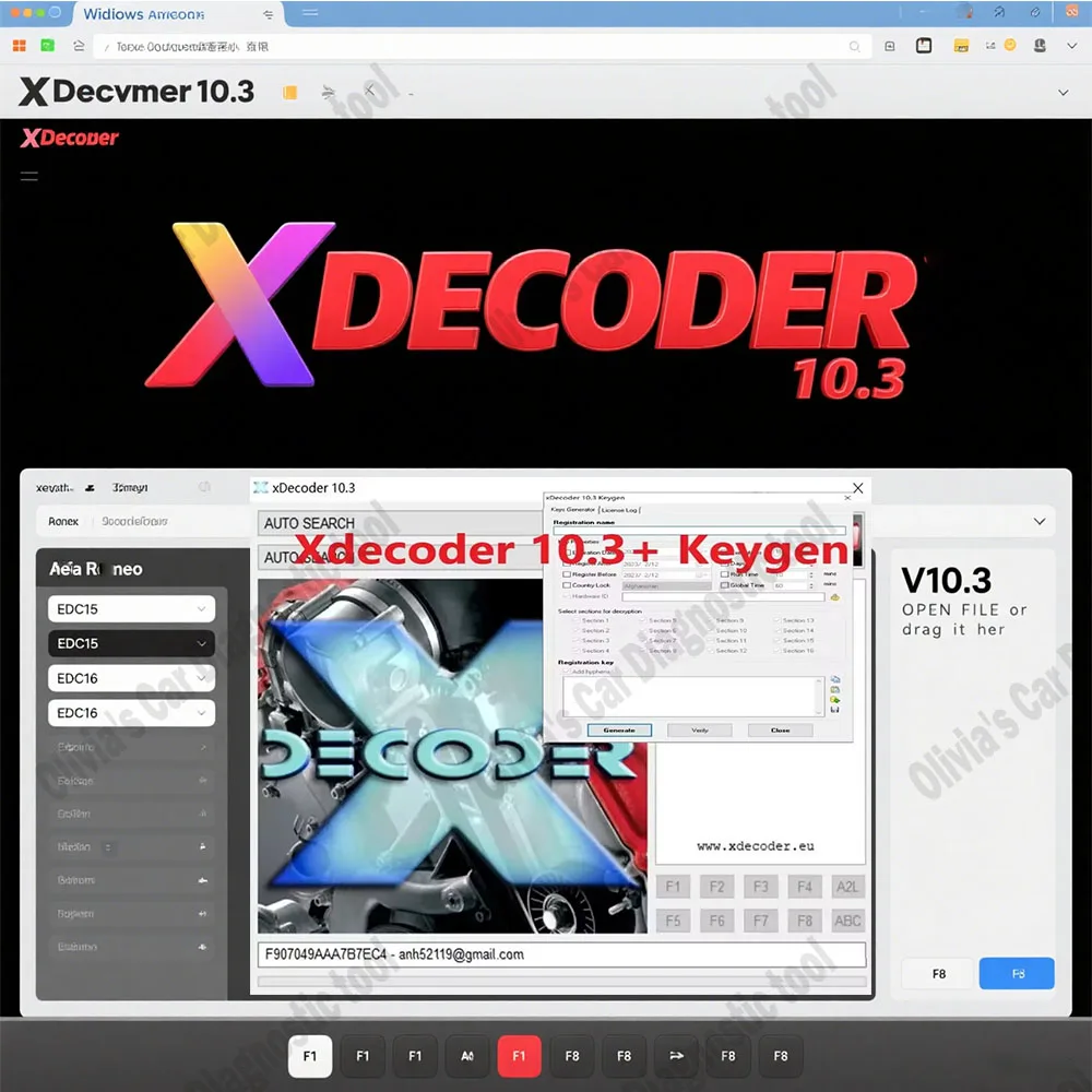 

Latest Xdecoder 10.3 OBD2 Scanner with Keygen DTC Remover Crack DTC OFF Delete Software Full Verison for VAG EDC15 EDC16 EDC17