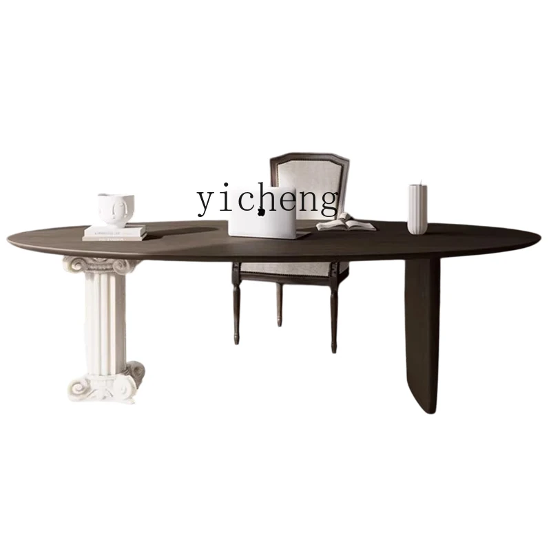 

ZK French light luxury solid wood desk big desk boss study office calligraphy computer desk home accessories