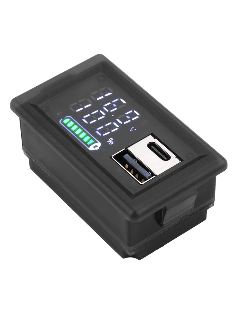 DC 9-24V Batteriekapazitätsanzeige USB Typ-C LED Digitales Auto-Voltmeter Lithium-Blei-Säure-Batterie-Ladezustandstester ZFX-3079 – Detail 4
