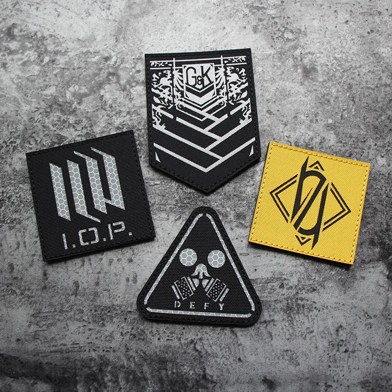 女の子のための反射パッチ,ジャケットとバックパックの装飾,404分隊,ナイロンiop,defy,レーザー彫刻,腕章