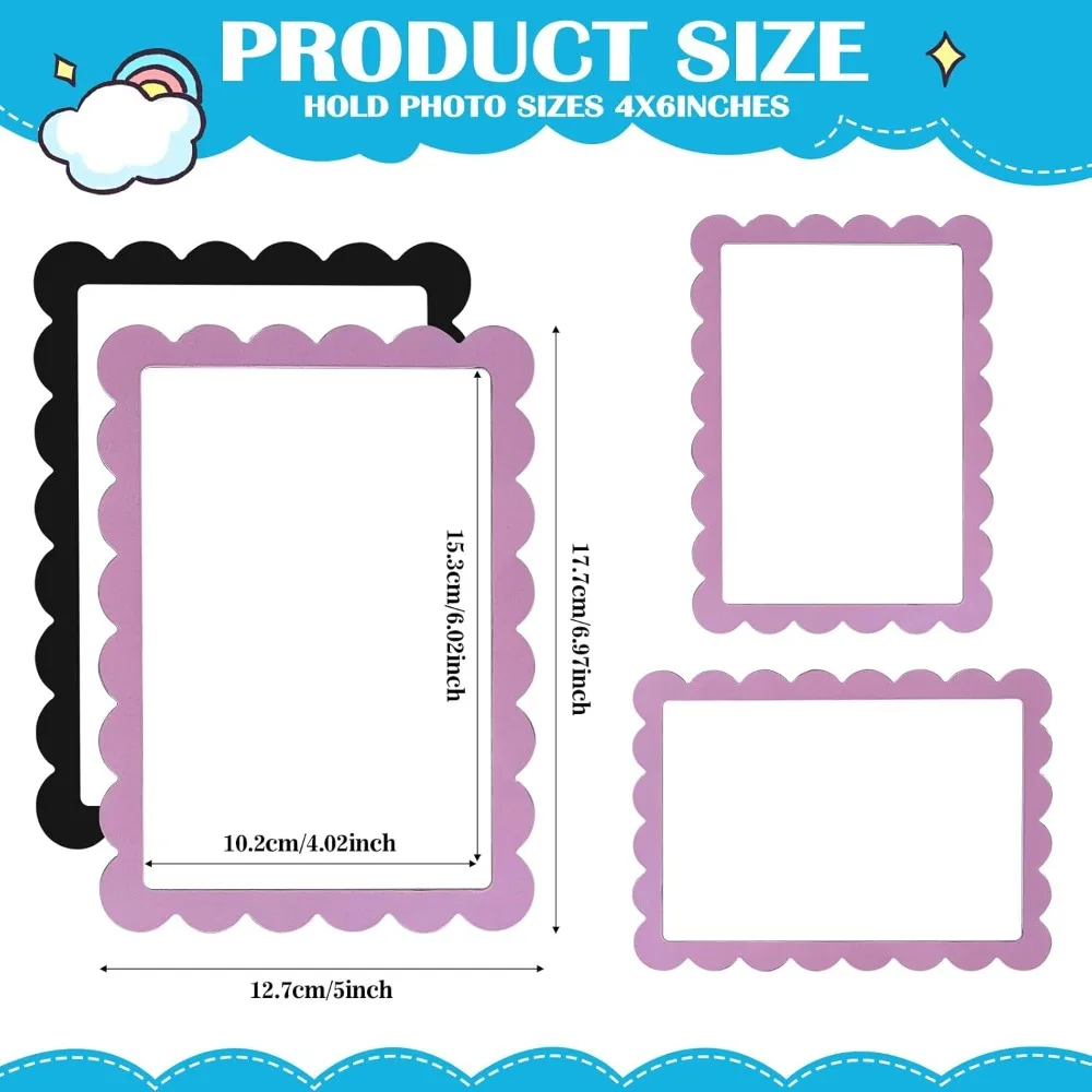 12 graduation season wavy edge magnetic photo frame set, reusable decorative photo clip magnet,