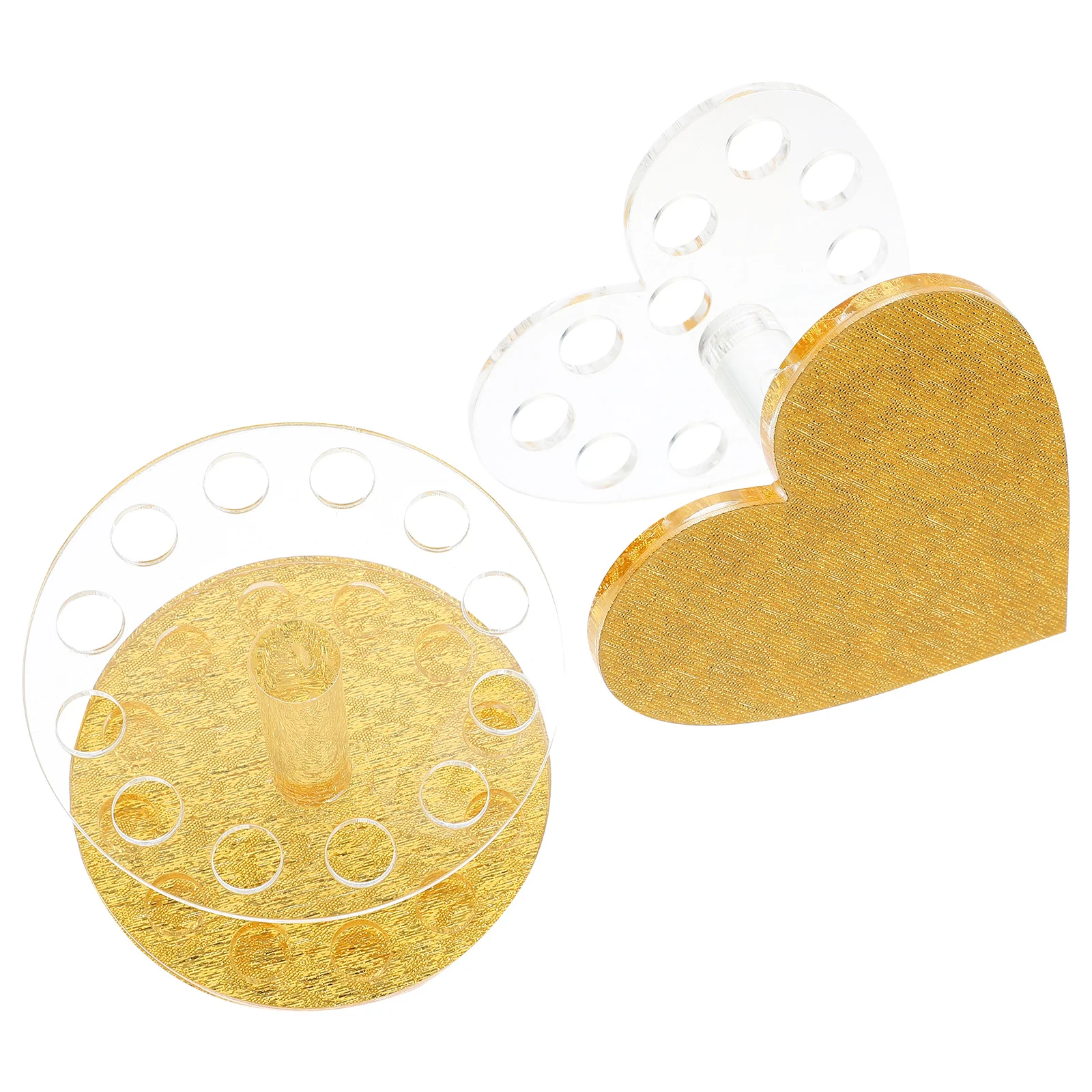 

2Pcs Acrylic Nail Pen Holder Heart Shape Organizer for Nail Art Brushes Makeup Brush Storage Stand Manicure Tool Rack