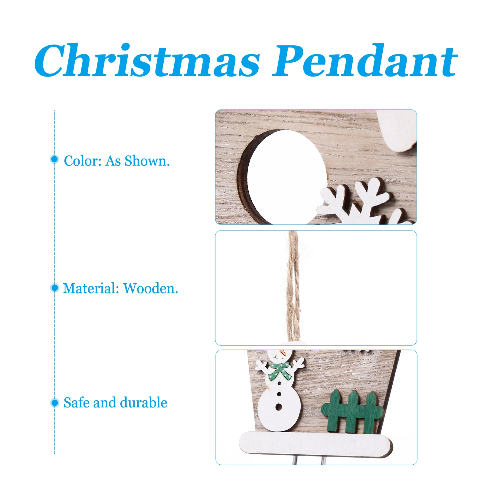 

Adorable Wooden House Shaped Pendant Christmas Ornament Hanging Decor for Home Office Cafe Xmas Tree Decoration