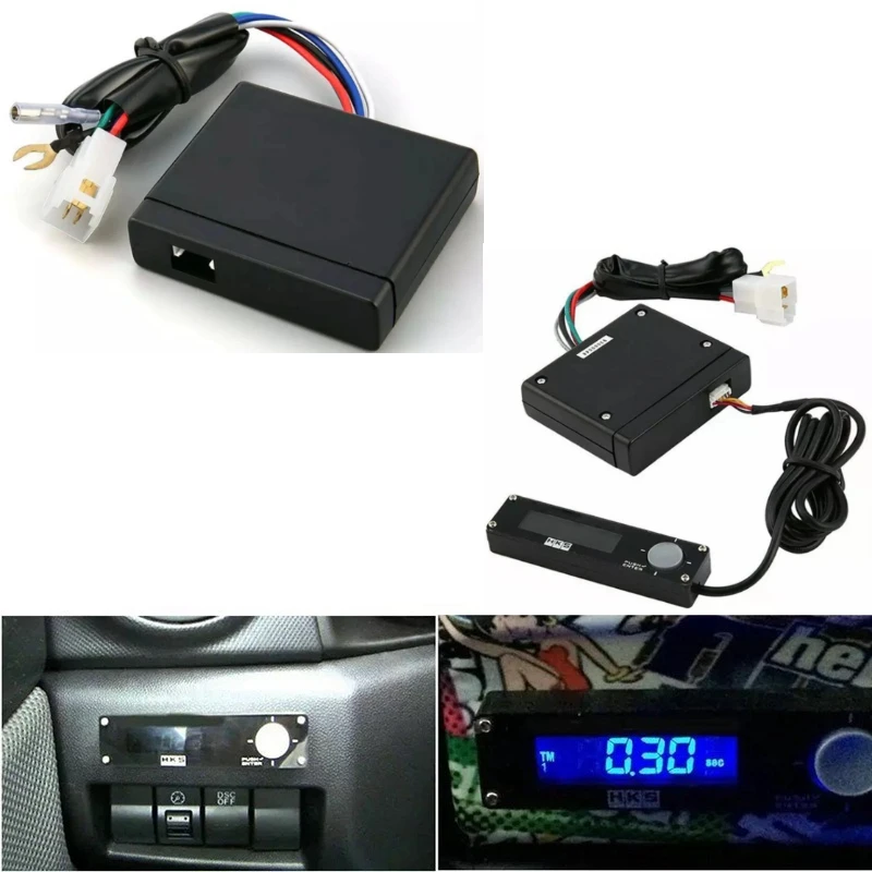 For Universal Car HKS Style Turbo Timer Delay Shutdown Controller Red Blue White LED Light Glow Turbo Timer Engine Protection