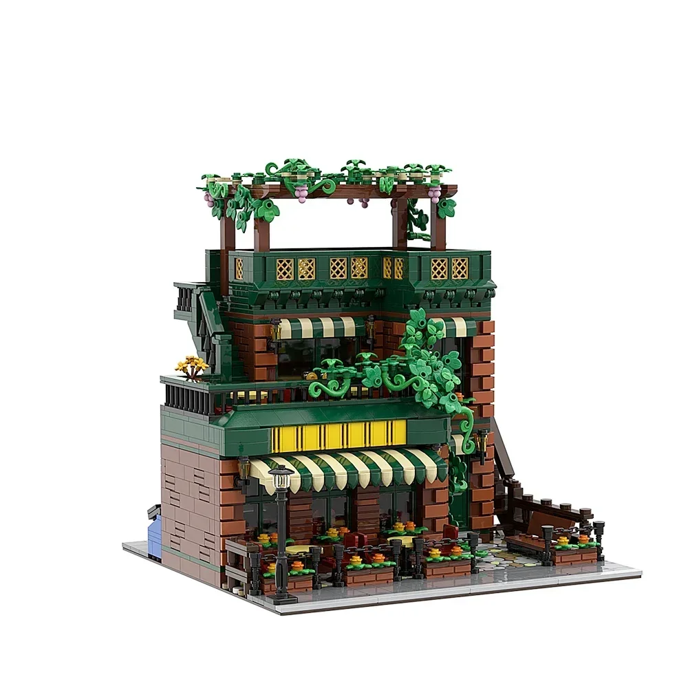 

Gobricks MOC Coffee House City Street View Creative Ideas Coffee Shop Building Block Architecture Bricks Set Toys For Kids Gifts