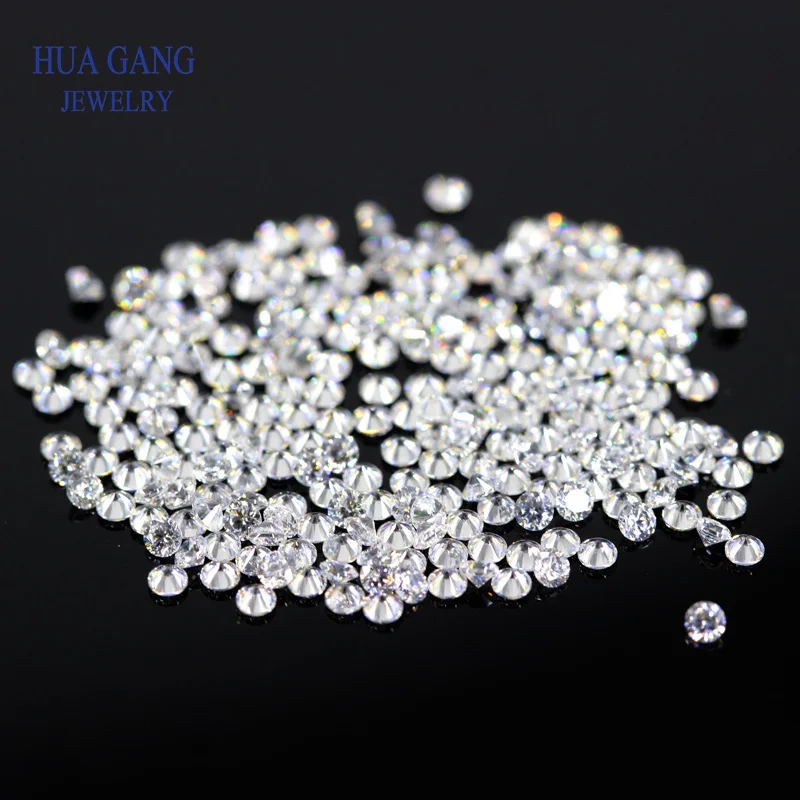 

3A Small Size 0.6~2.4mm 10PCS~10000PCS Zircon Gems Beads Round White Cubic Zirconia Stones Round Brilliant Cut Loose CZ Stones