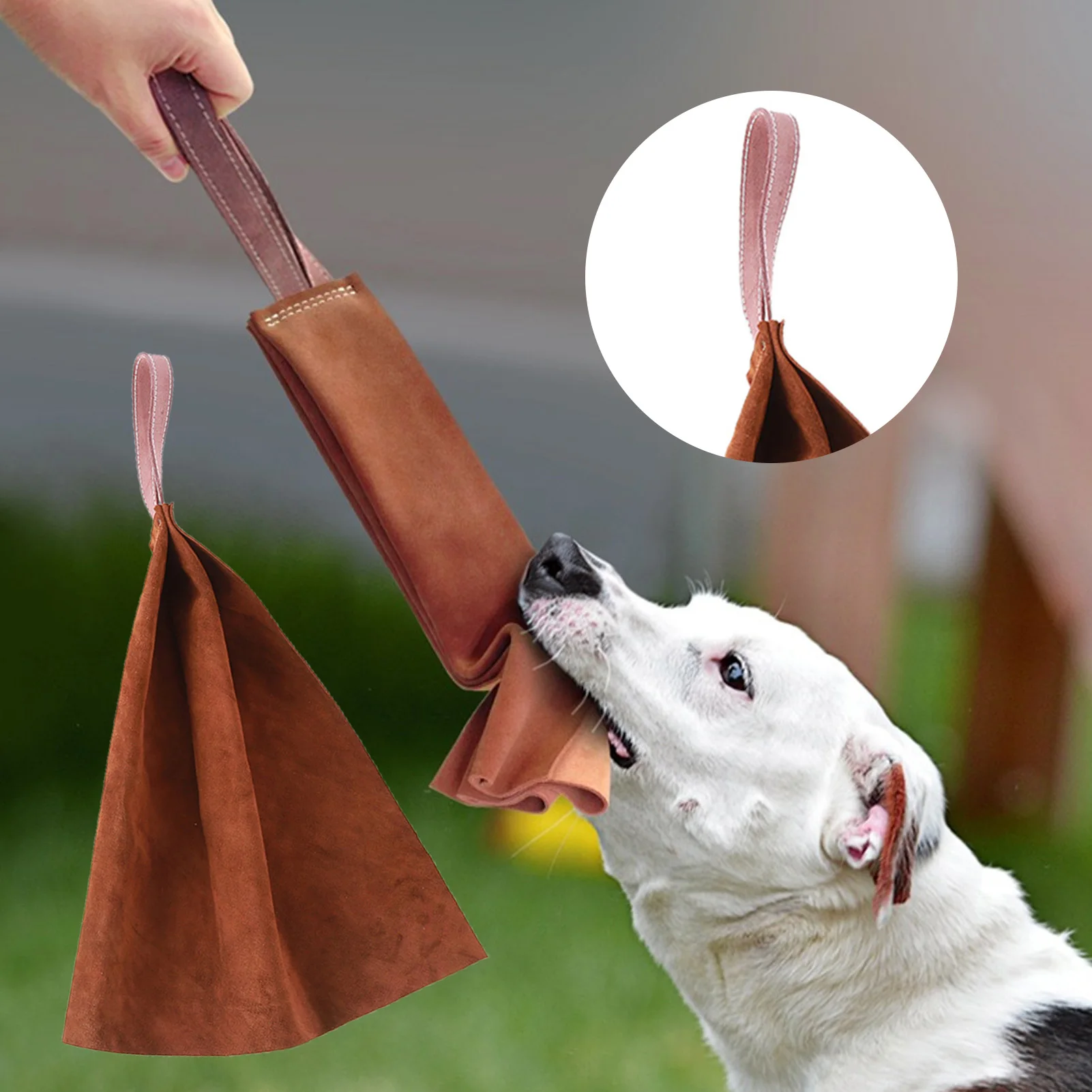 

Dog Bite Rag Train Bite Grip Build Prey Drive Interactive Tug of War Toy with Handle for Dog Training Supplies Indoor Outdoor