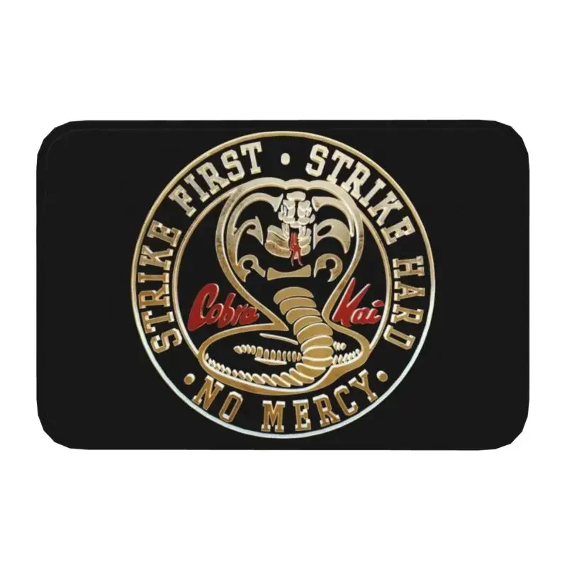 The Karate Kid Cobra Kai Entrance Kitchen Bathroom Door Floor Mat Strike First Strike Hard No Mercy Living Room Carpet Rug